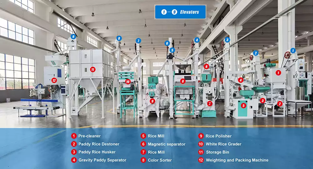 15tpd complete rice milling plant machine