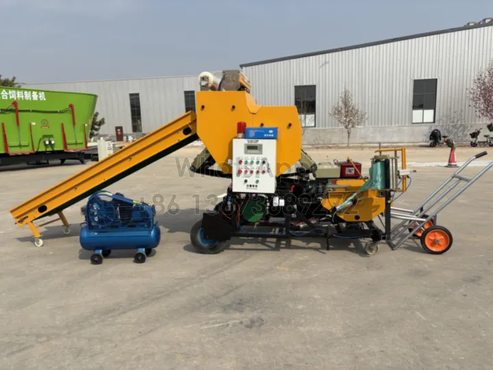 automatic silage feed baler with diesel engine