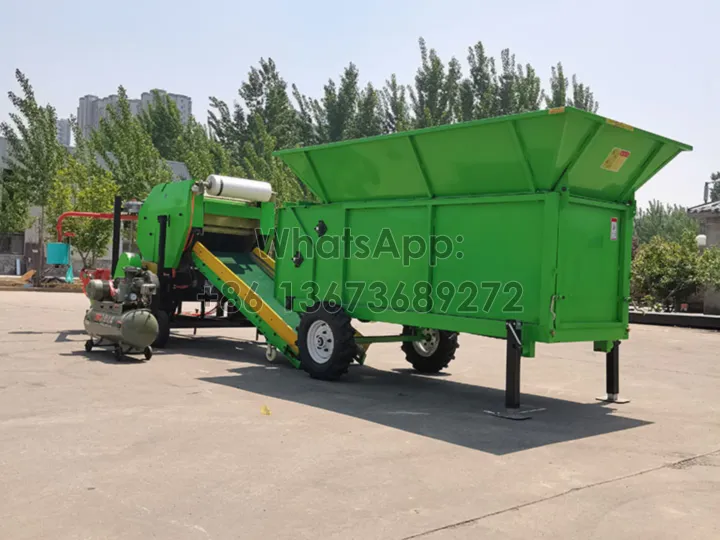 automatic silage round baler machine with feeder