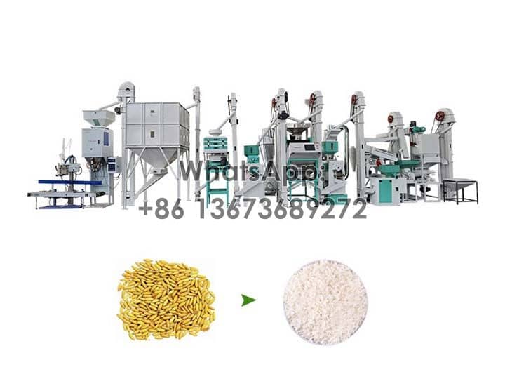 Línea de producción de molino de arroz de 18 tpd