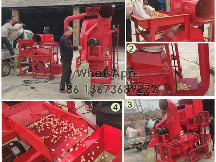 Working process of groundnut sheller and cleaner