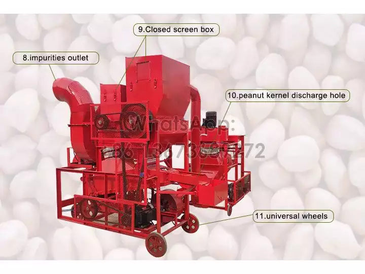 Components of groundnut cleaning and shelling machine