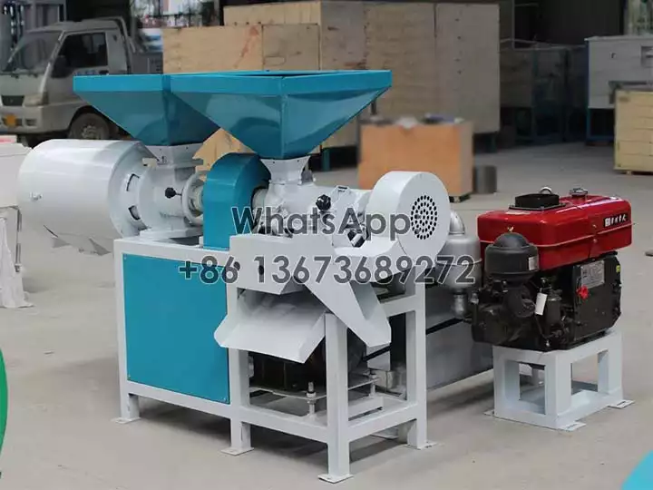 Diesel engine corn grits milling machine