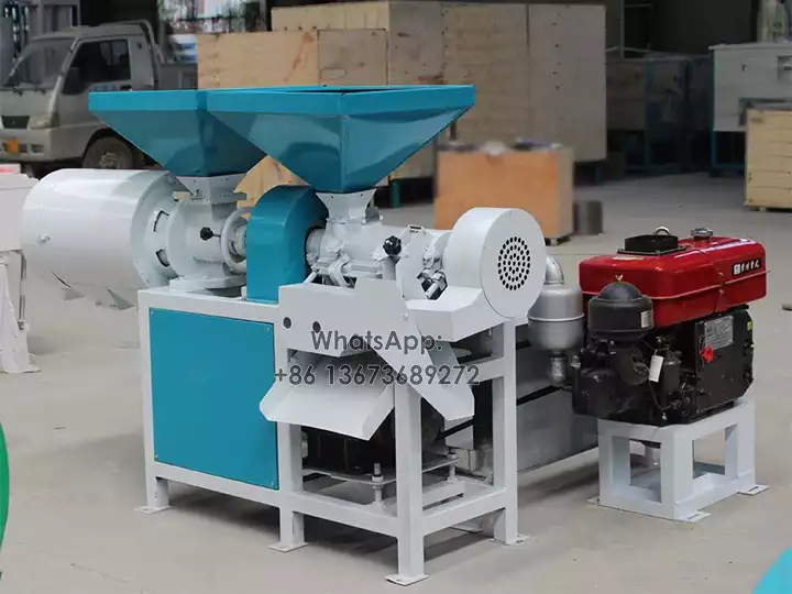 Diesel engined grits machine for corn grits manufacturing process