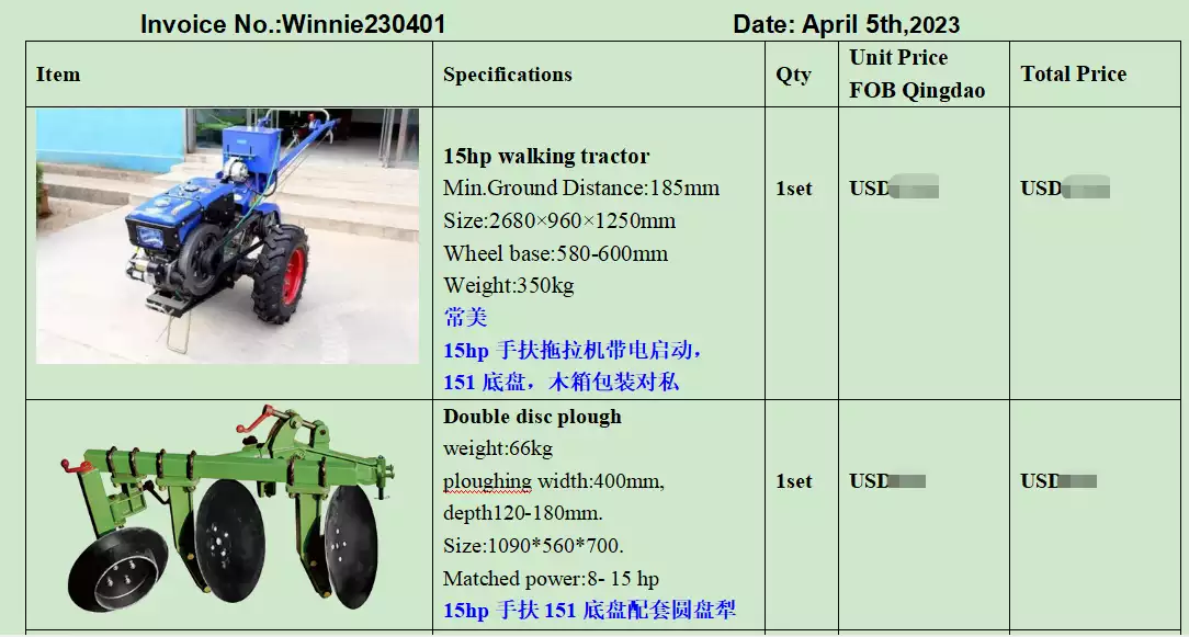 Walking tractor and attachments pi-1