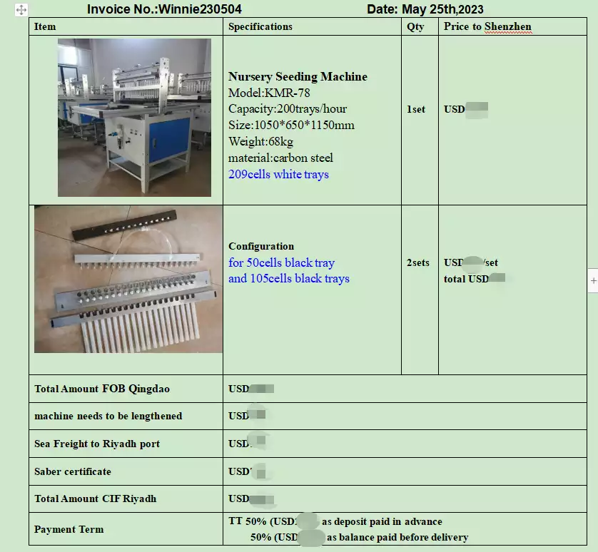 Equipamento de semeadura de berçário pi