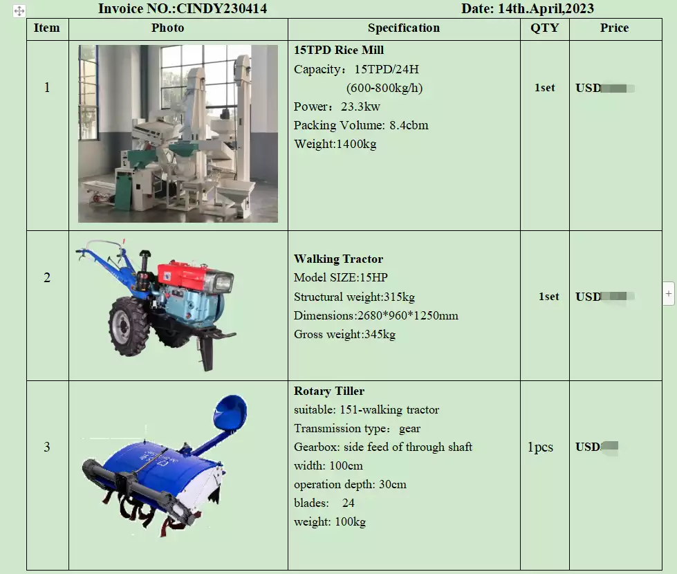 Usine de production de riz et tracteur ambulant pi-1