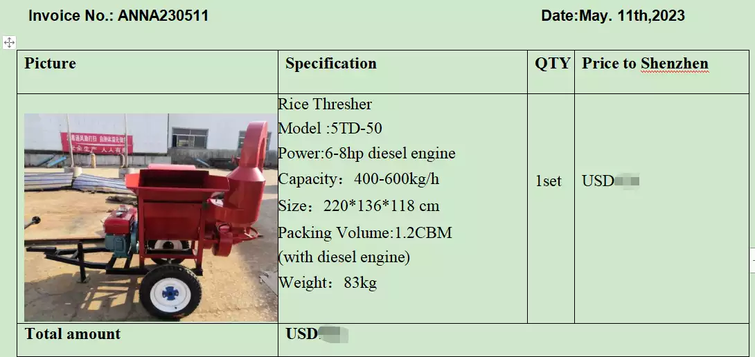 Rice thresher machine pi