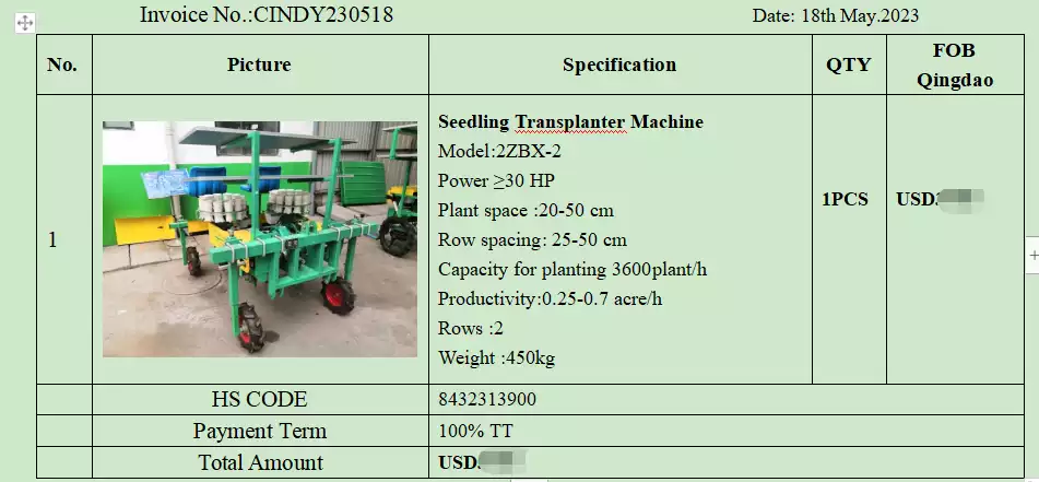 Seedling transplanter pi