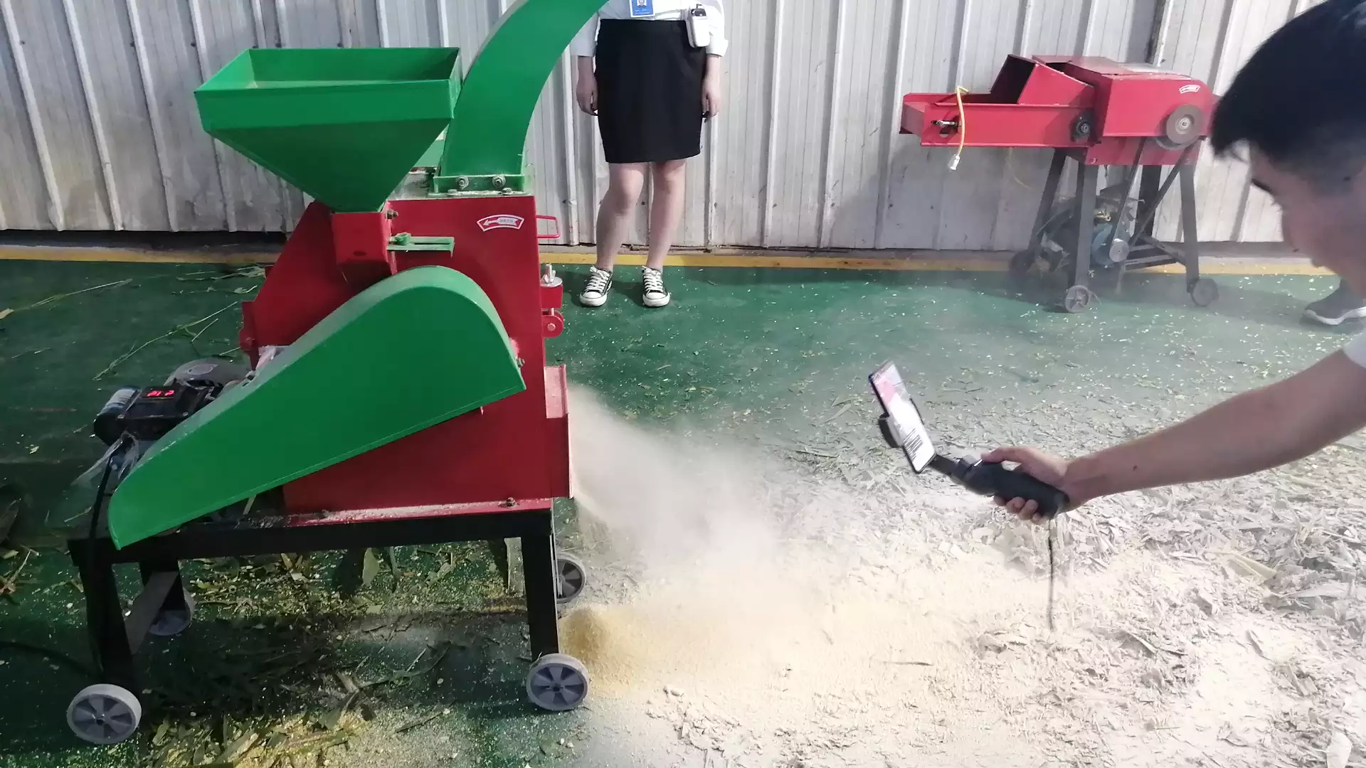Combined chaff cutter and corn crusher