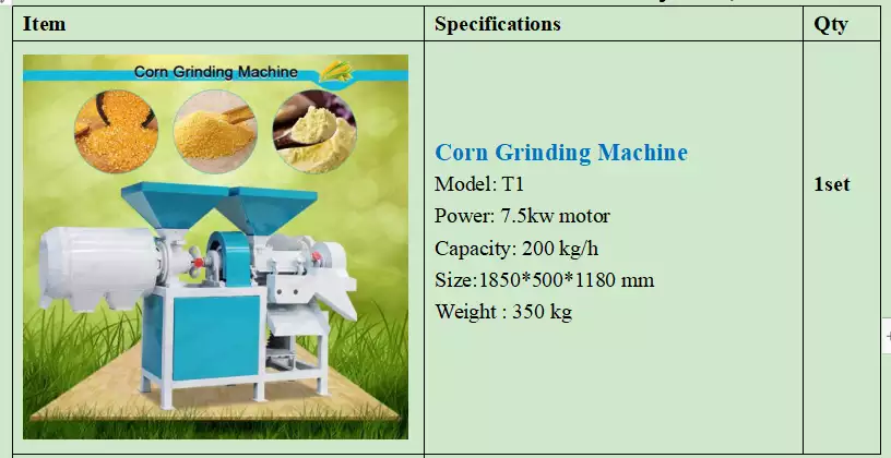 Maize grits milling machine pi for ghana