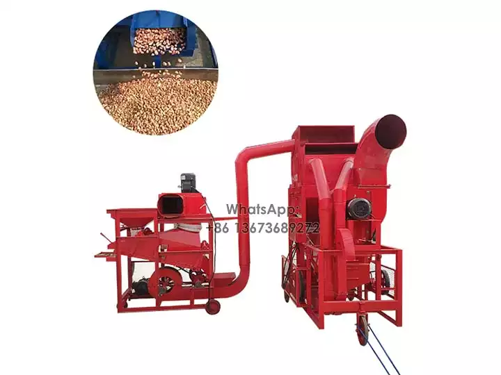 Peanut shelling and cleaning machine