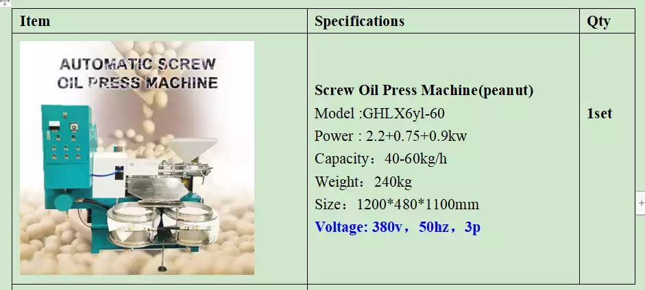 Máquina de prensa de aceite de tornillo pi