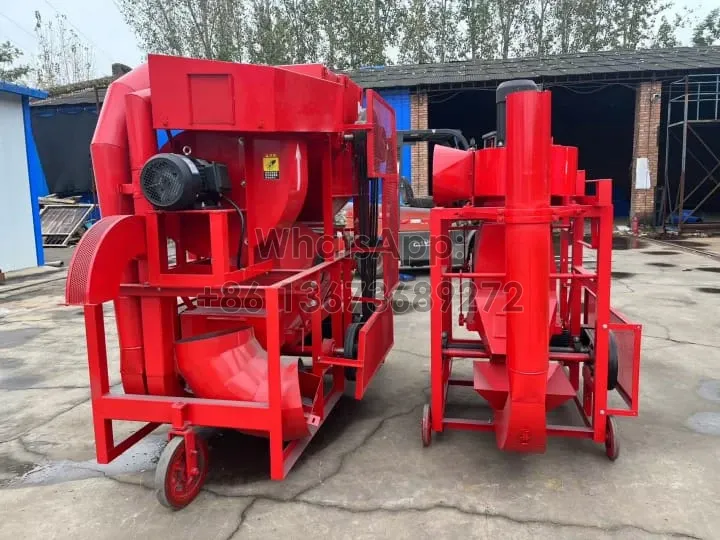 Combined peanut sheller and cleaner