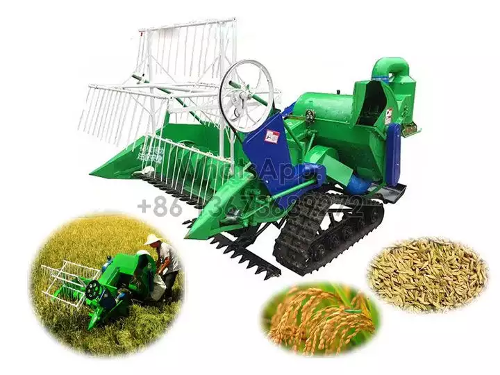 Rice Combine Harvester untuk Padi Gandum dengan Perontok