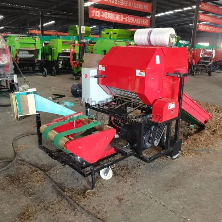 Silage round baler with electric motor