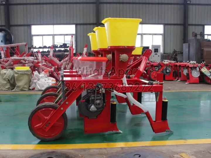 Tractor-driven corn planter machine in Ghana