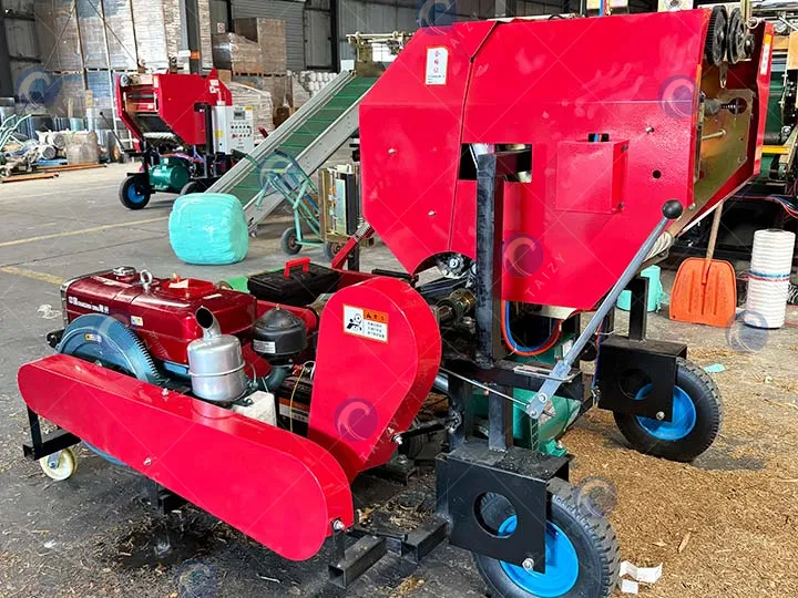 diesel-engined silage baling and wrapping machine