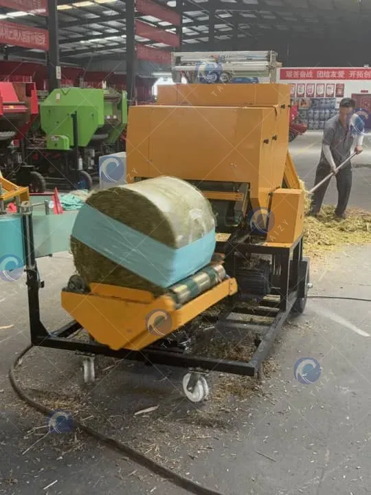 silage round bales wrapping