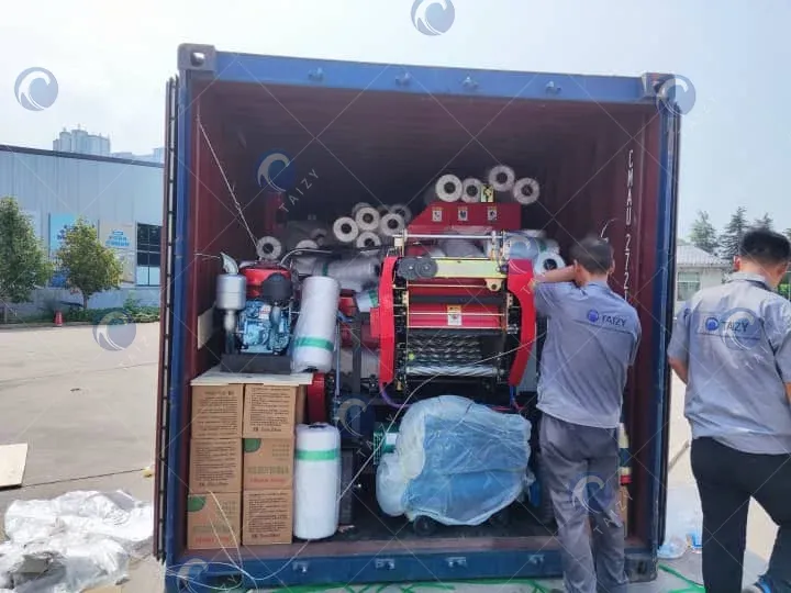 fix silage baling and wrapping machine in the container