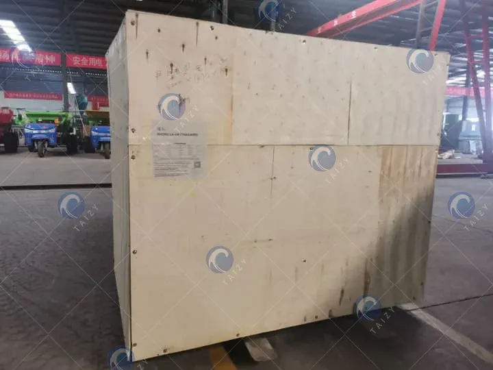 silage machine package in the wooden crates