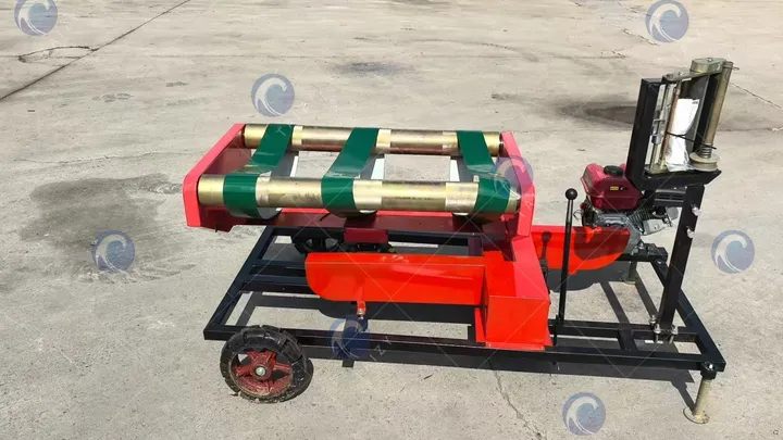 wrapping machine for straw bales