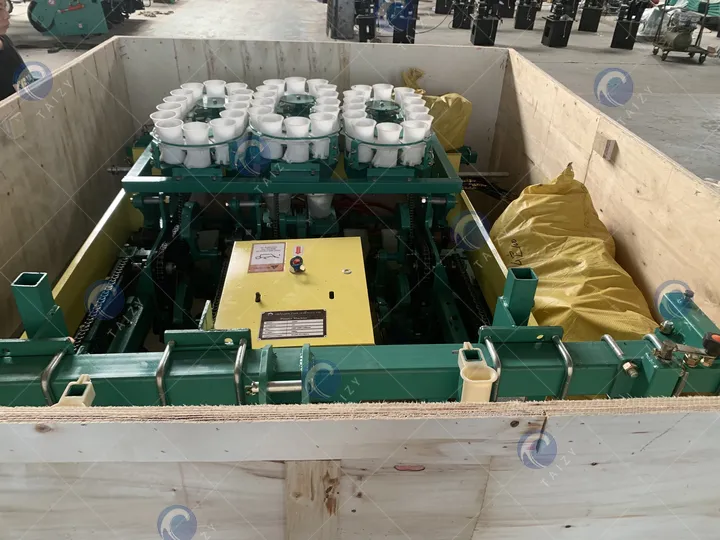 vegetable seedling transplanting machine in wooden crate