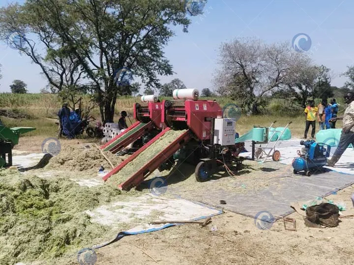 corn silage bale wrapper machine for round bales