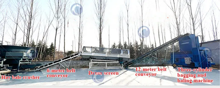 Triturador de fardos de heno y máquina de envasado hidráulico