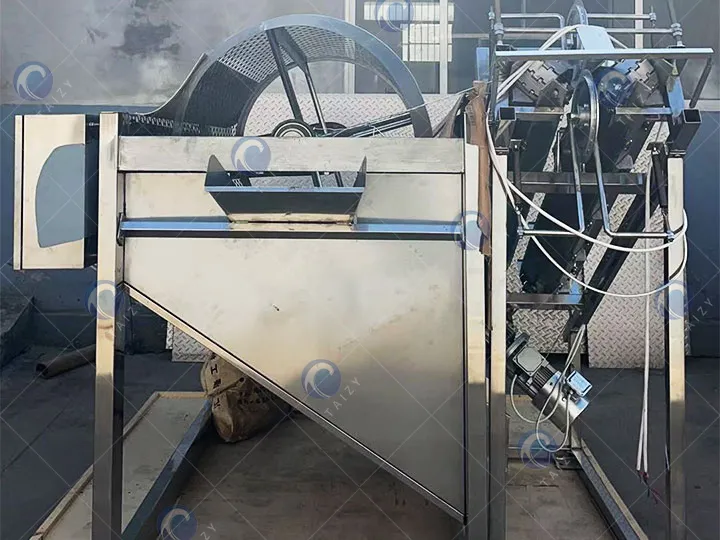 mesin pengupasan kulit biji koko automatik untuk pakej kayu