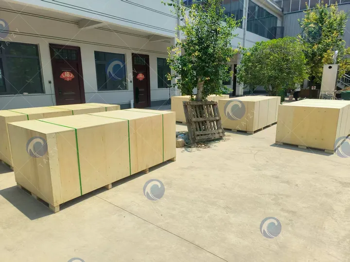 agro machine in the wooden cases