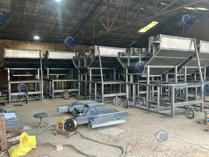 groundnut shelling machine unit during production