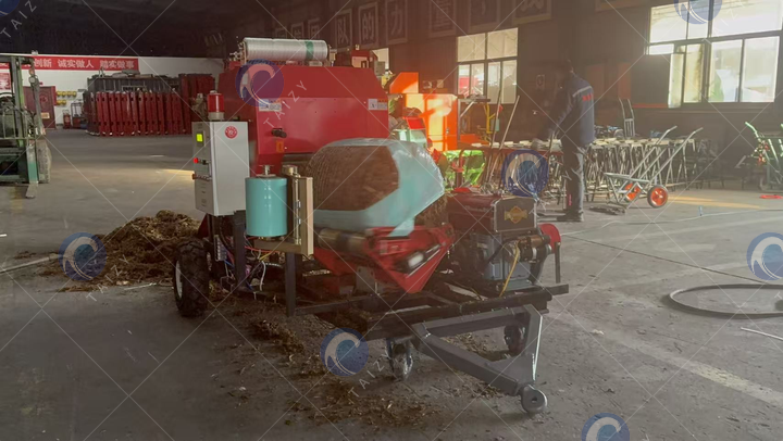 เครื่องบรรจุฟางสำหรับฟางกลม