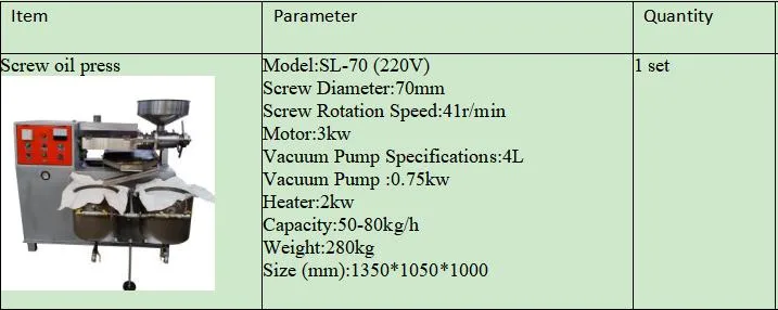 order details of screw oil extractor