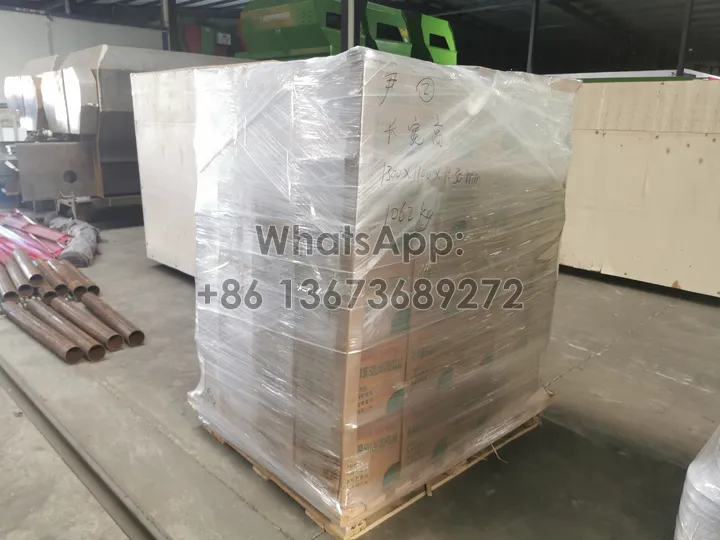 Упаковка силоса в деревянный ящик для доставки